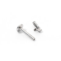 Mei Flower Bud Flatback Earring | Clear Silver