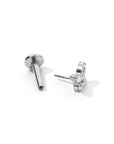 Fifi Butterfly Flatback Earring | Clear Silver