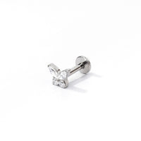 Fifi Butterfly Flatback Earring | Clear Silver