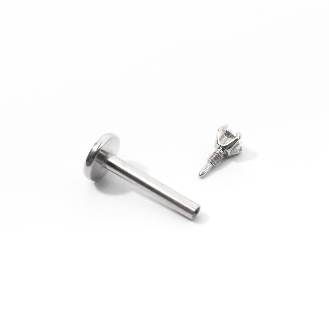 Chelle Mini 2mm Flatback Earring |Clear Silver