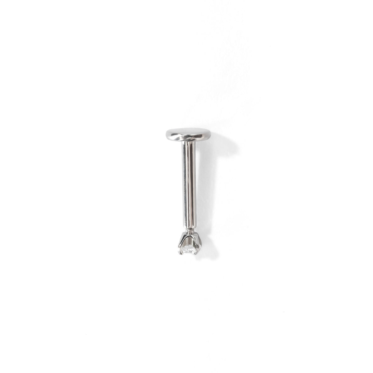 Chelle Mini 2mm Flatback Earring |Clear Silver