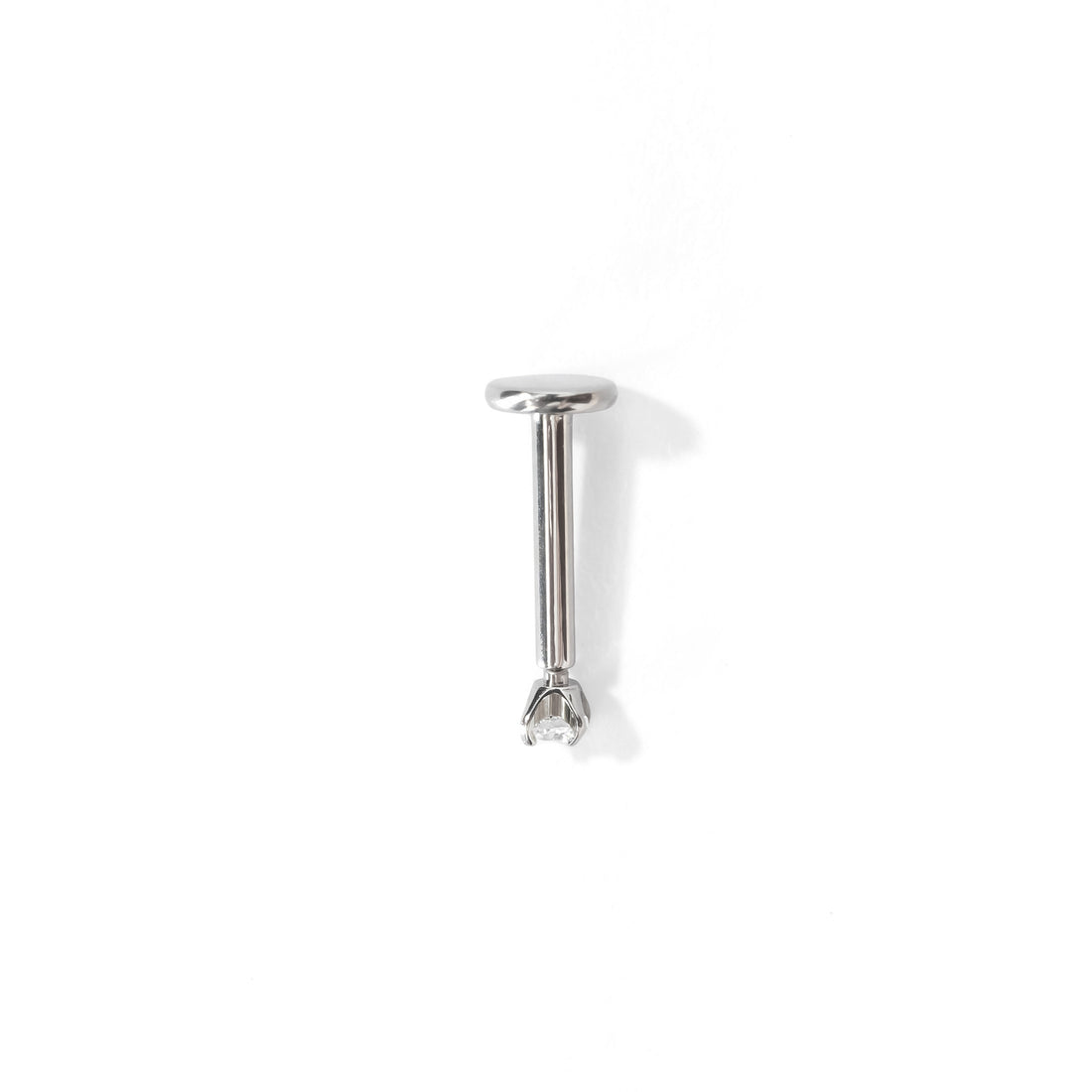 Chelle Mini 2mm Flatback Earring |Clear Silver