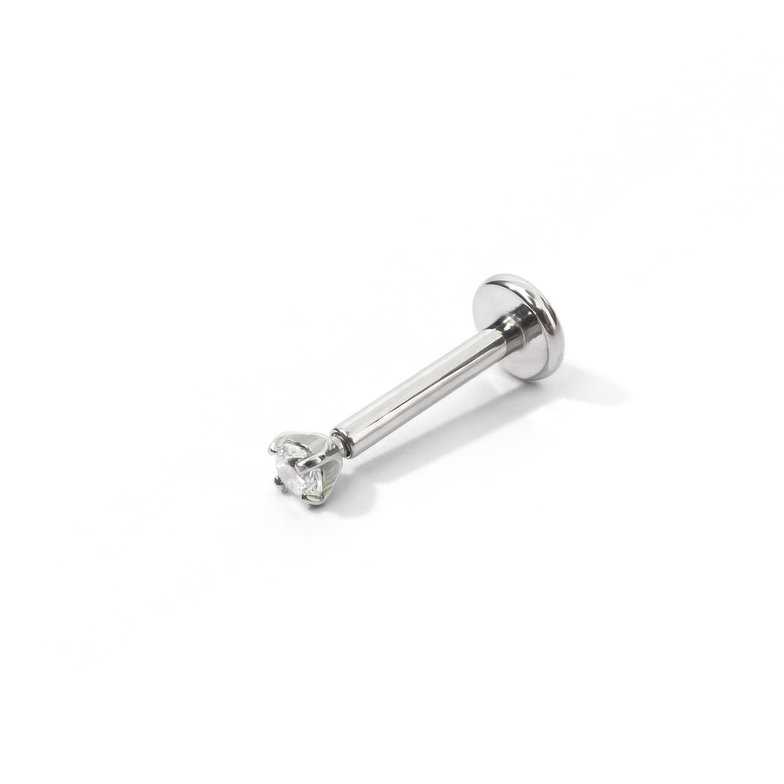 Chelle Mini 2mm Flatback Earring |Clear Silver