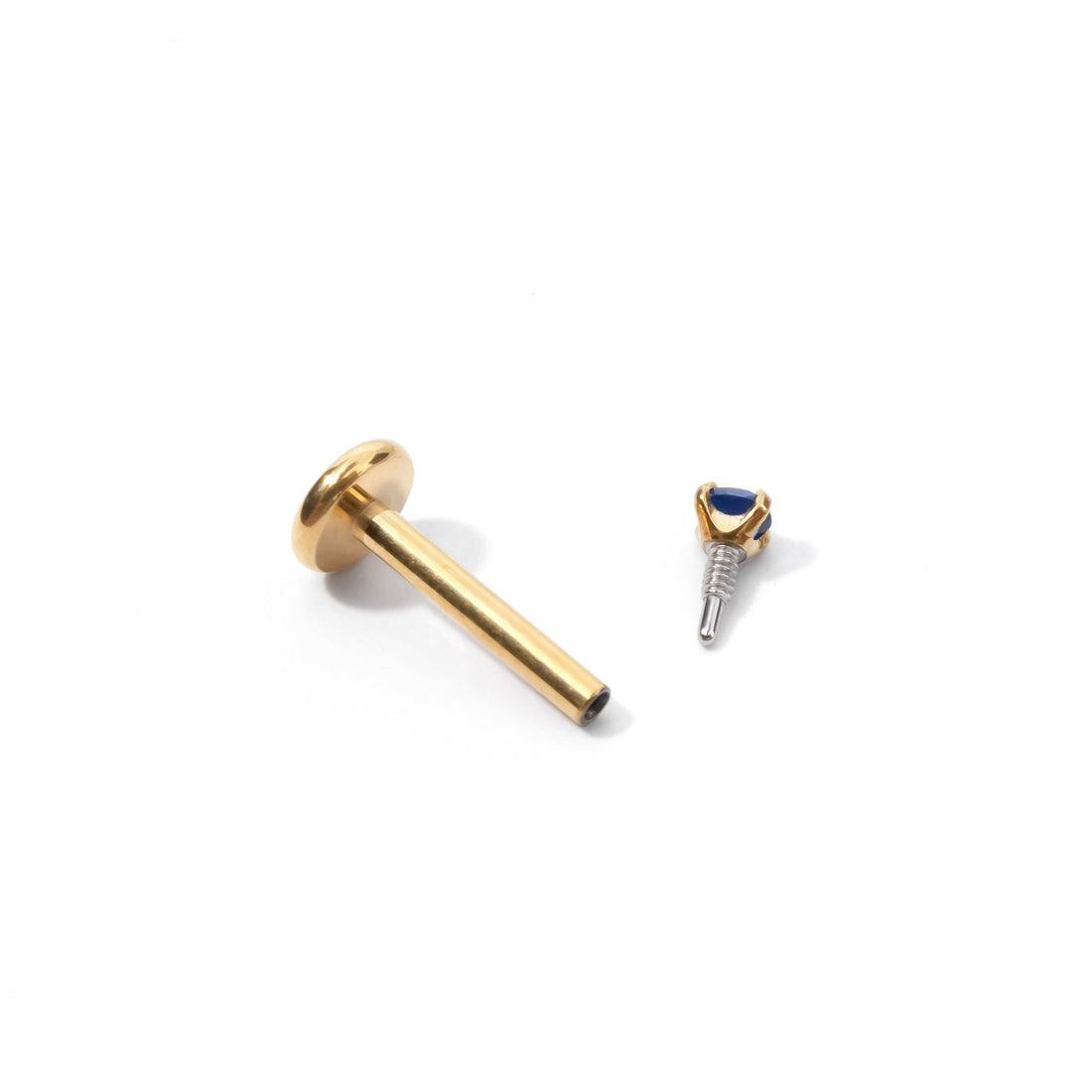 Chelle Mini 2mm Flatback Earring |Sapphire Gold