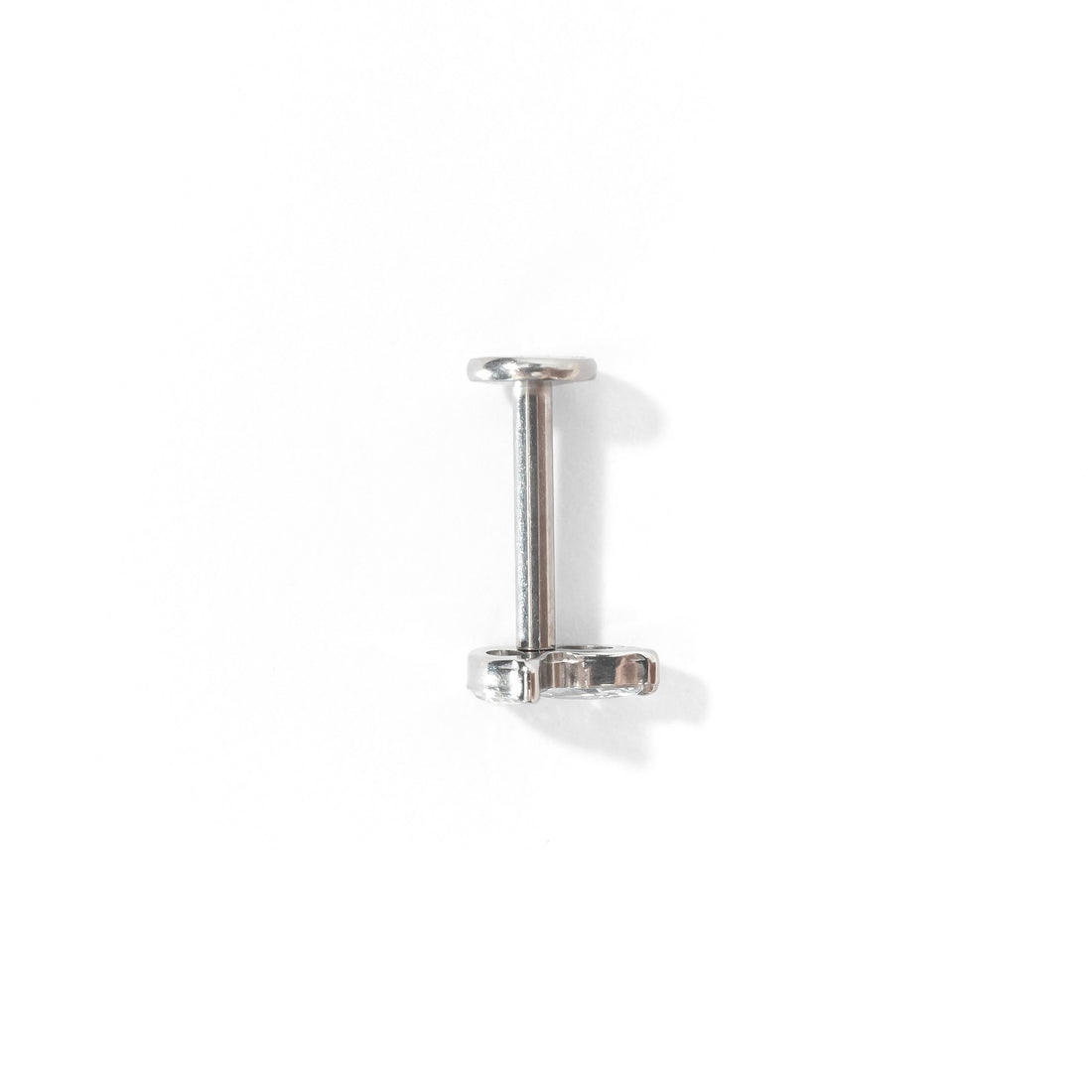 Mei Flower Bud Flatback Earring | Clear Silver
