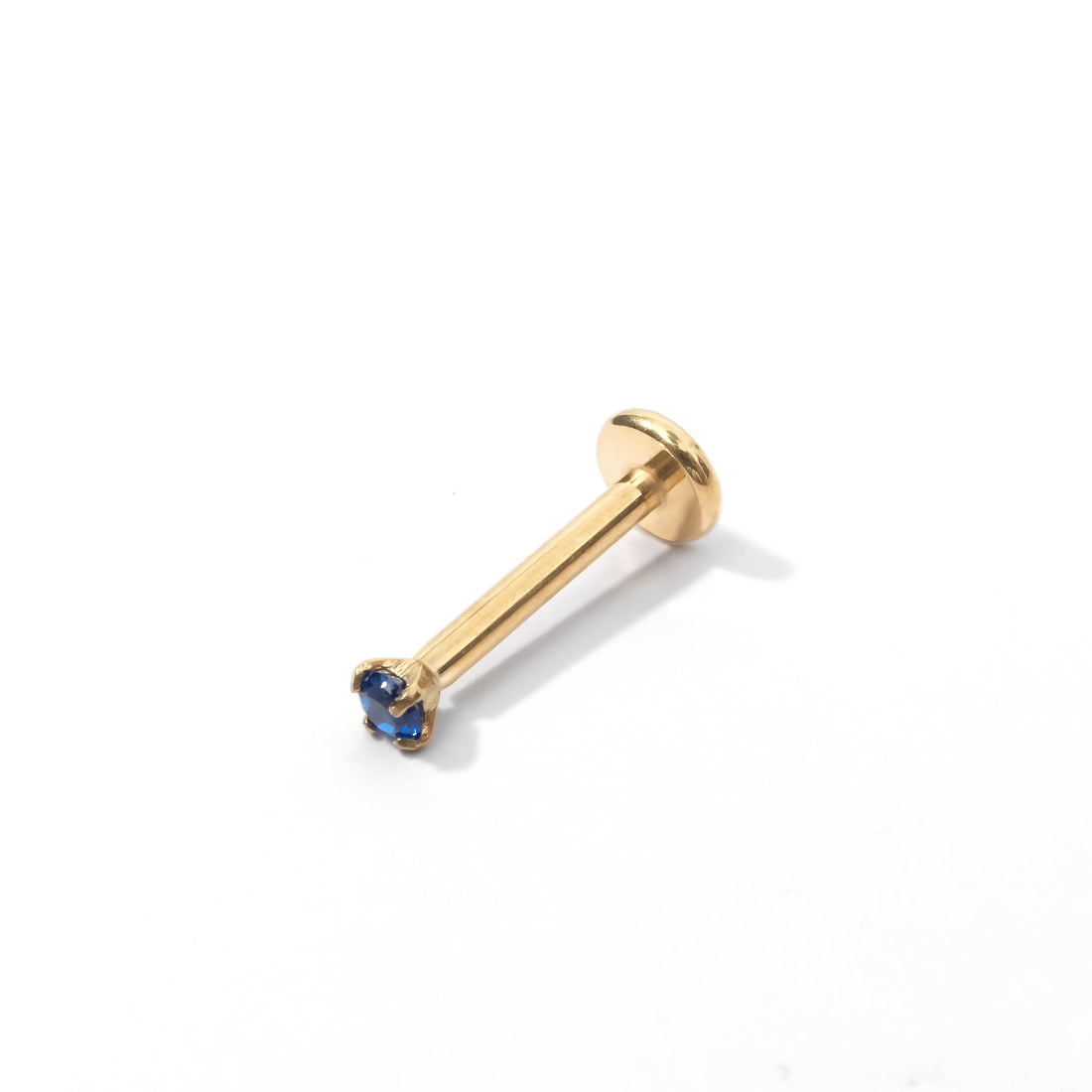 Chelle Mini 2mm Flatback Earring |Sapphire Gold