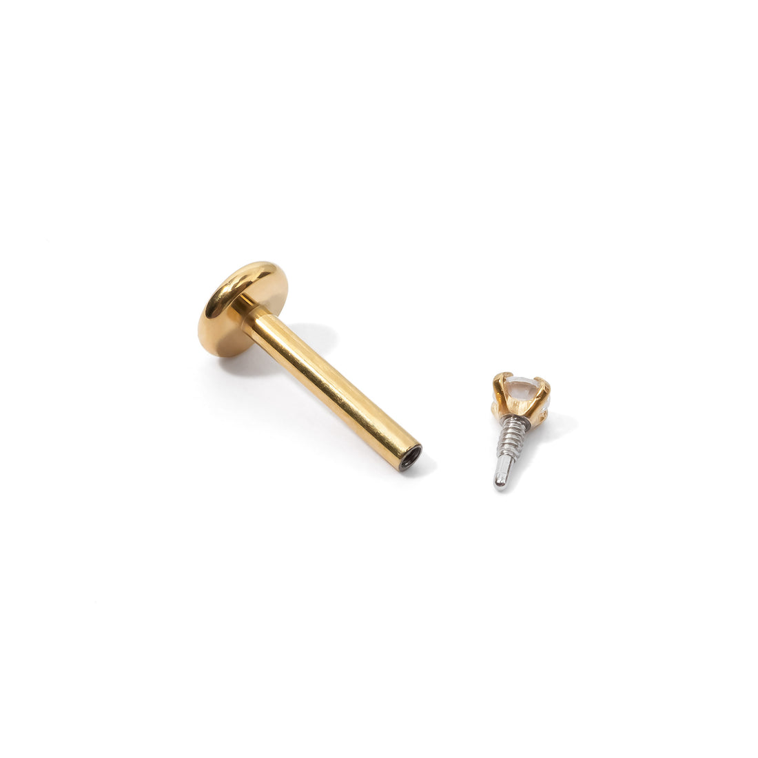 Chelle Mini 2mm Flatback Earring |Clear Gold