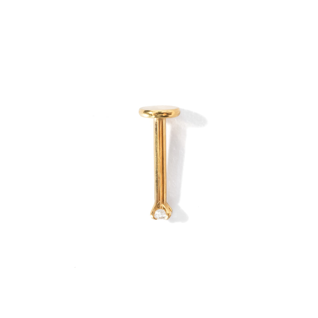 Chelle Mini 2mm Flatback Earring |Clear Gold