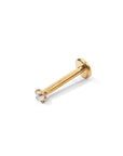 Chelle Mini 2mm Flatback Earring |Clear Gold
