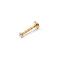 Chelle Mini 2mm Flatback Earring |Clear Gold