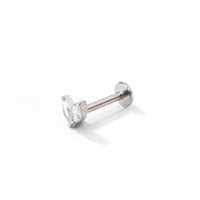 Mei Flower Bud Flatback Earring | Clear Silver