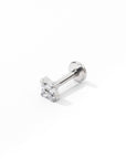 Sweet Orkid Flatback Earring | Clear Silver