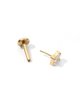 Sweet Orkid Flatback Earring | Clear Gold