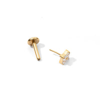 Sweet Orkid Flatback Earring | Clear Gold