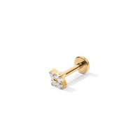 Sweet Orkid Flatback Earring | Clear Gold