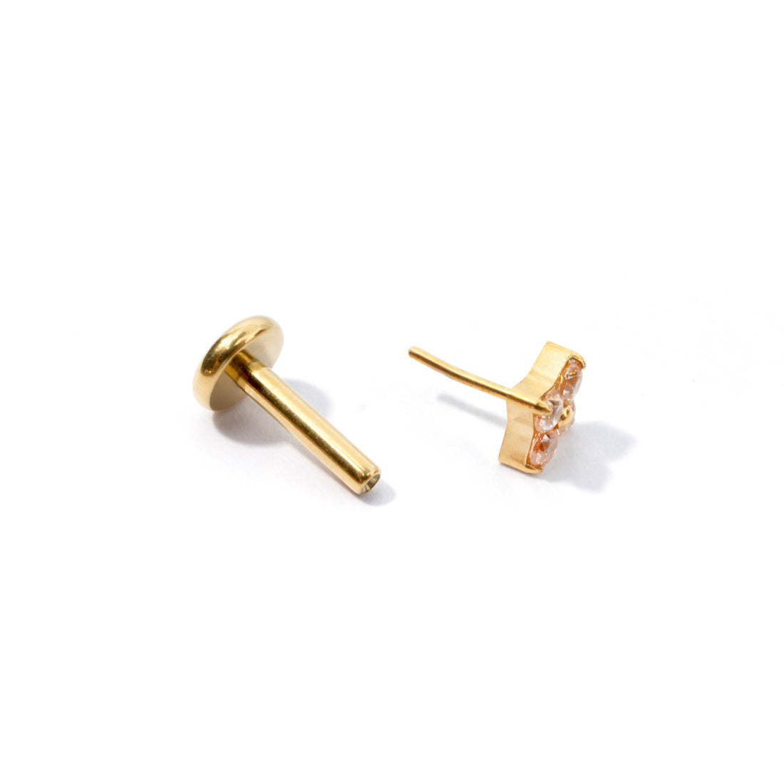Sweet Orkid Flatback Earring | Nude Gold