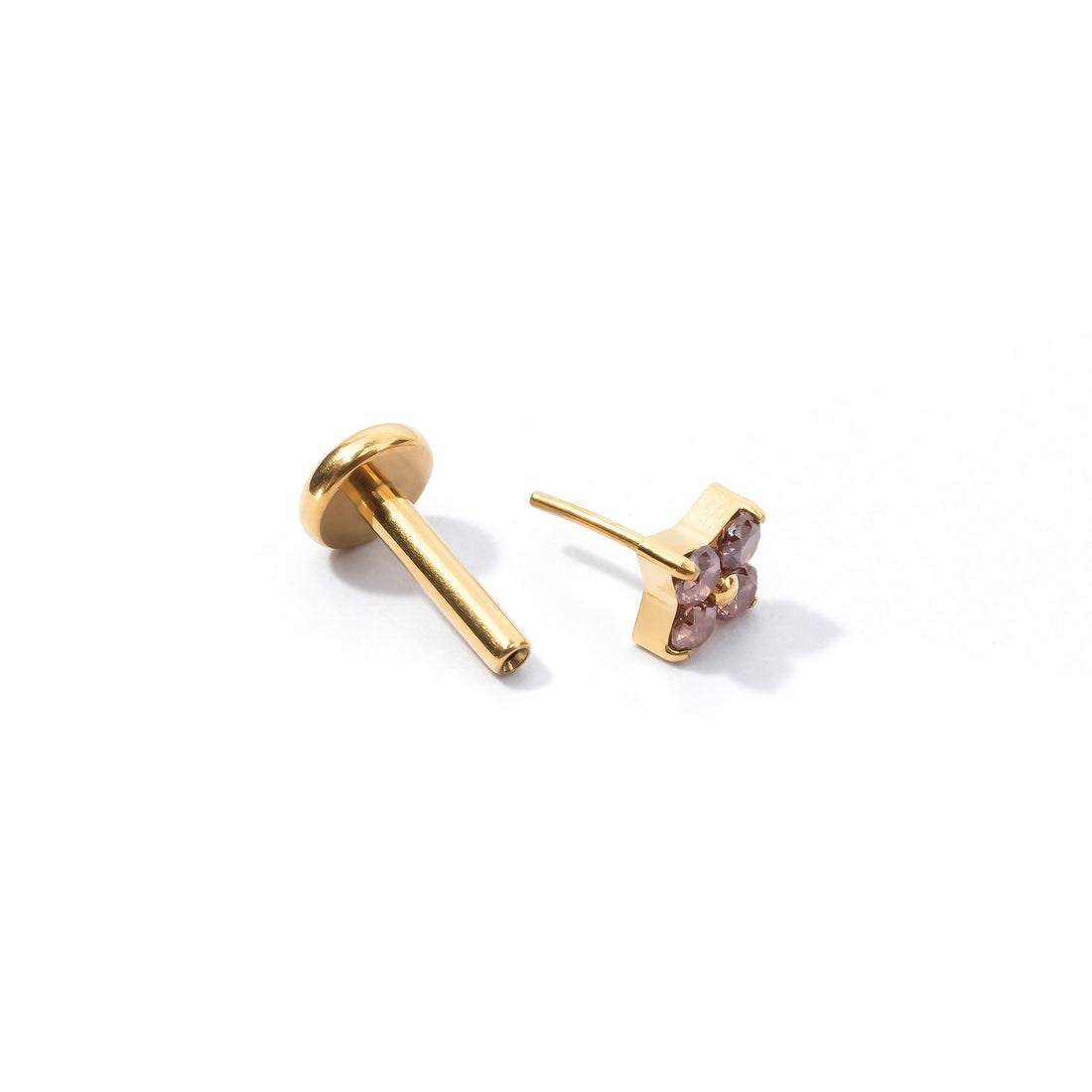 Sweet Orkid Flatback Earring | Mauve Gold