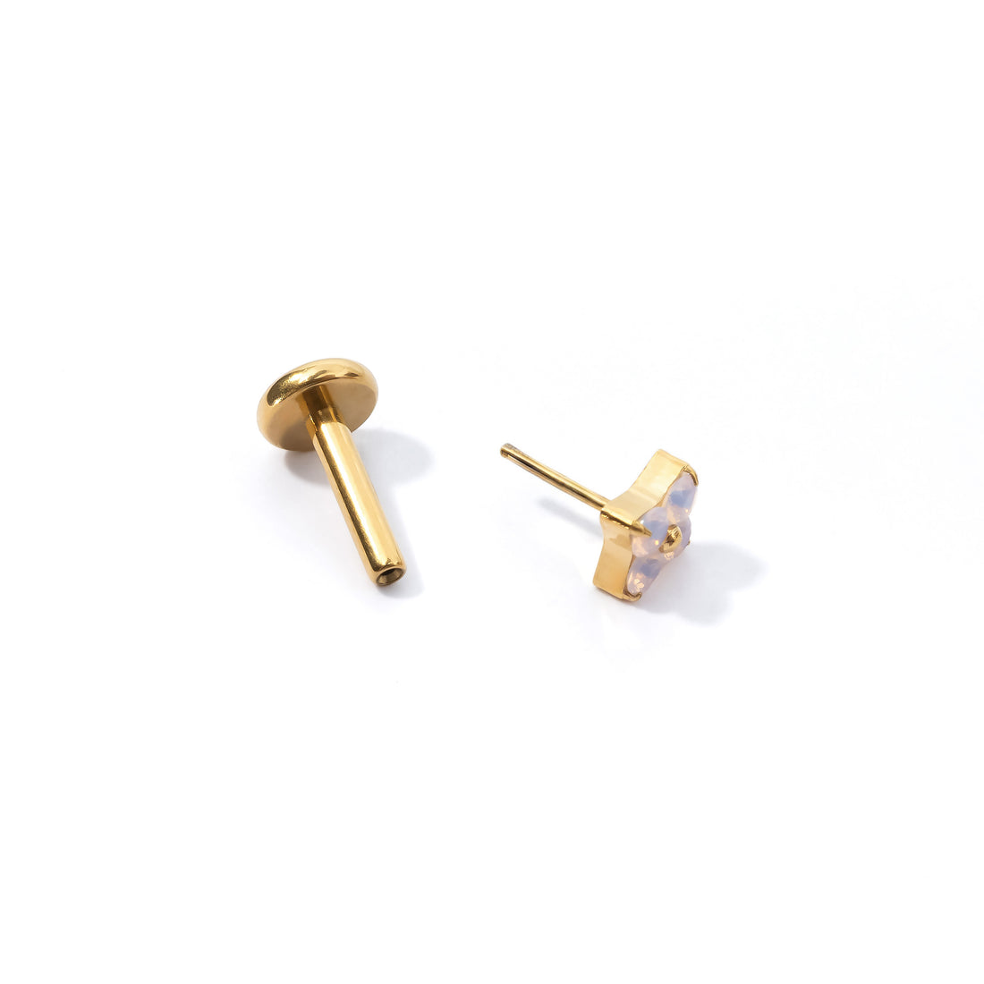 Sweet Orkid Flatback Earring | Opalite Gold