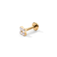 Sweet Orkid Flatback Earring | Opalite Gold