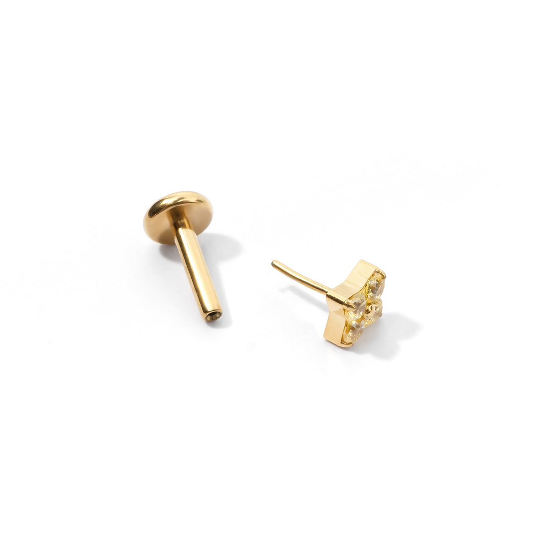 Sweet Orkid Flatback Earring | Yellow Gold