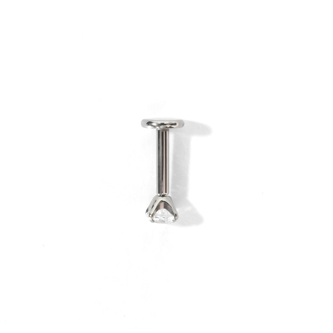 Carrey Round 3mm Flatback Earring |Clear Silver