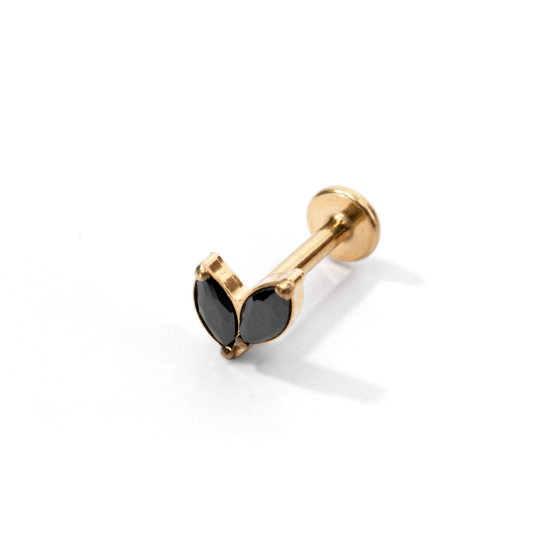 Mei Flower Bud Flatback Earring | Black Gold