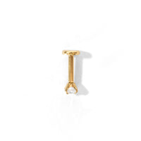 Carrey Round 3mm Flatback Earring |Clear Gold