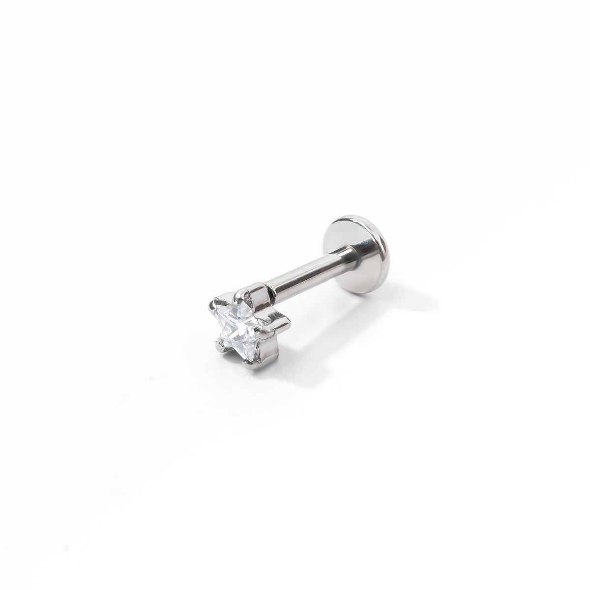 Nova Star Flatback Earring | Clear Silver