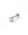 Nova Star Flatback Earring | Clear Silver