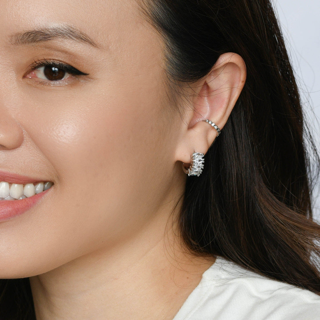 Jada Hoops | Clear Platinum
