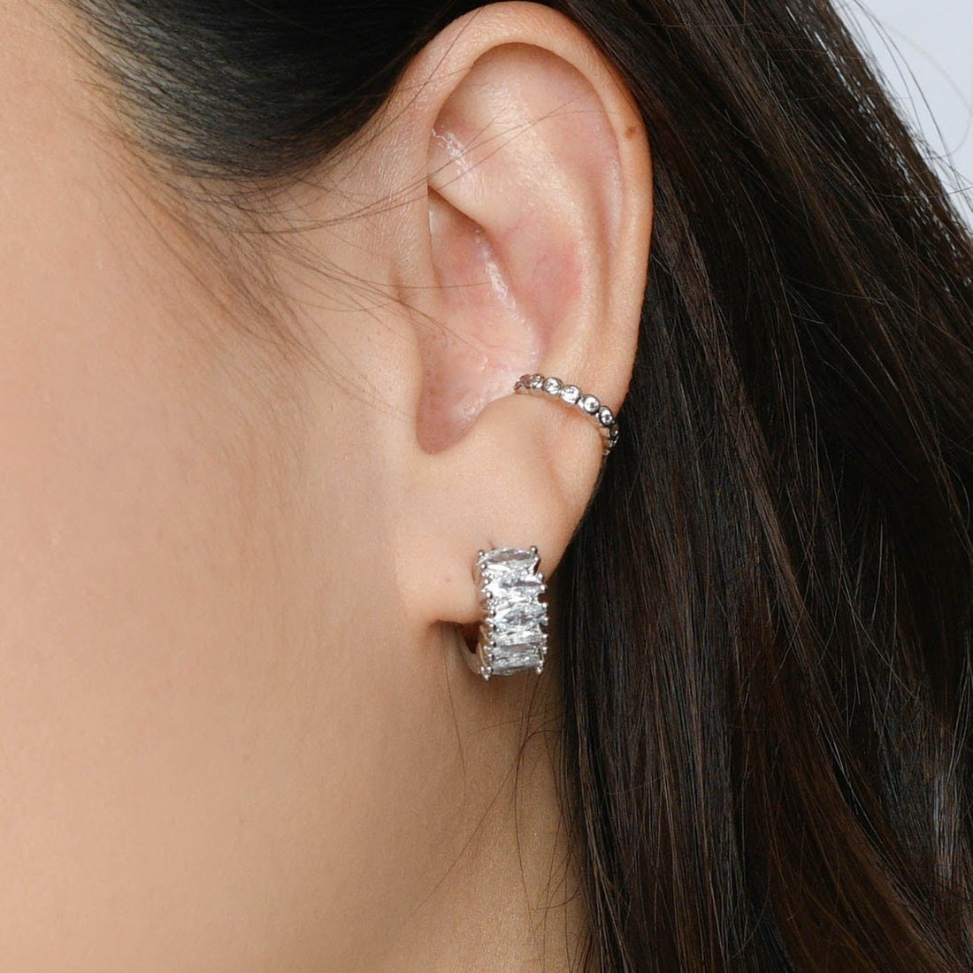 Jada Hoops | Clear Platinum