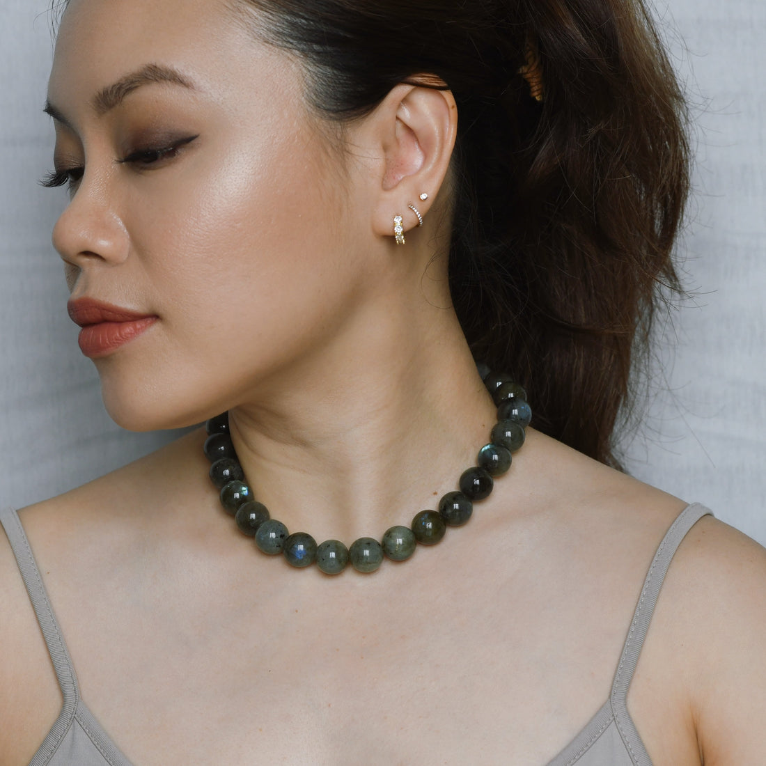 Michelle Giant Labradorite Choker | Toggle