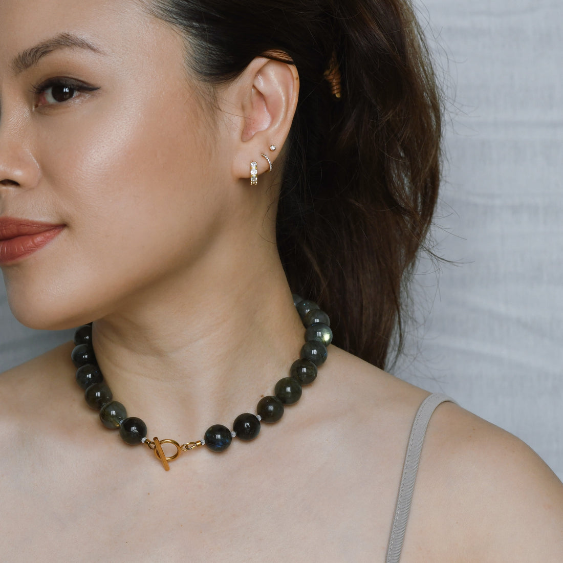 Michelle Giant Labradorite Choker | Toggle