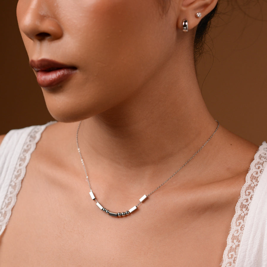 Morse Code Necklace | Silver
