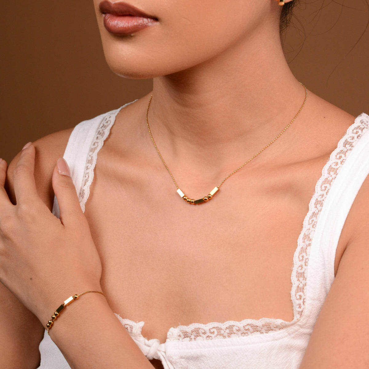 Morse Code Necklace | Gold
