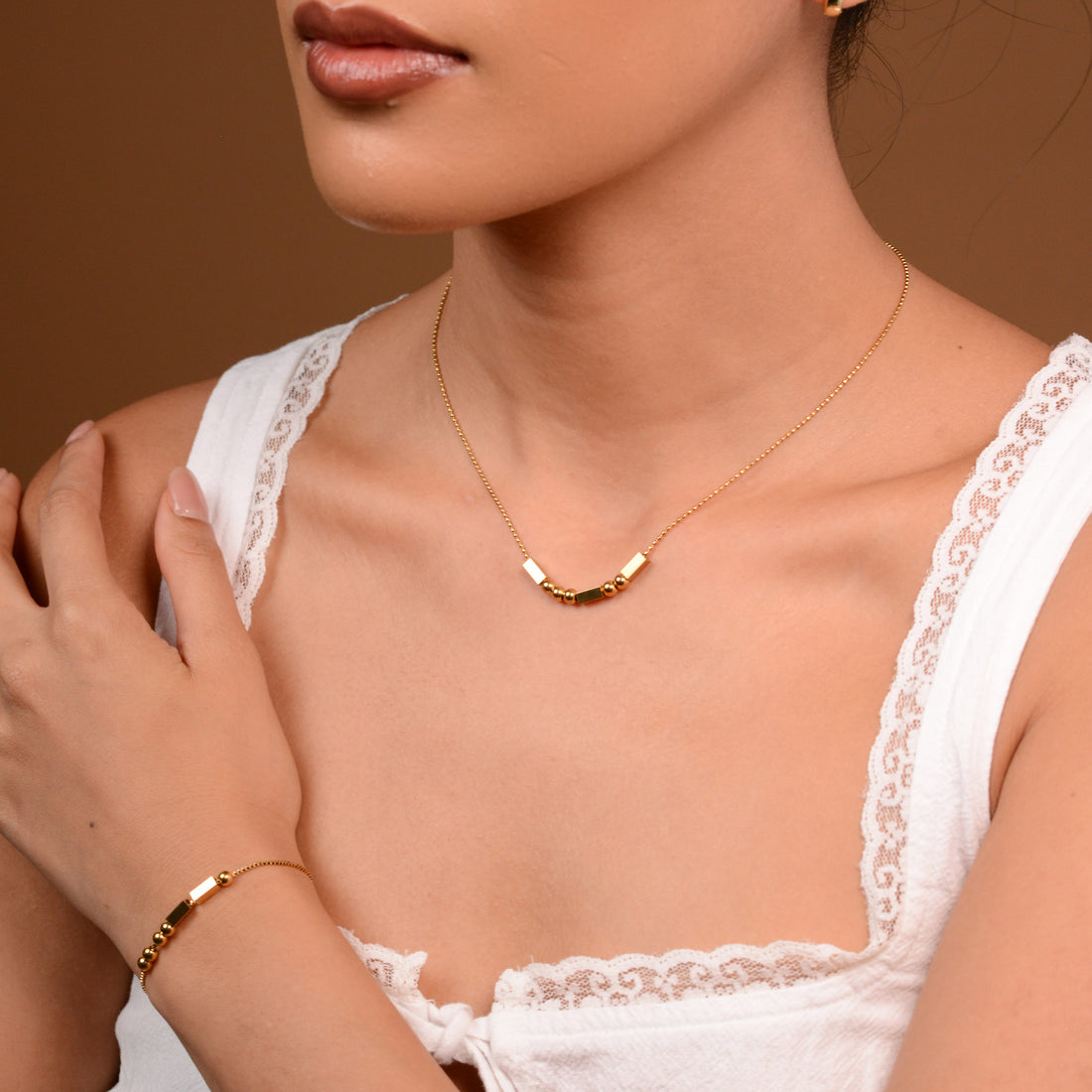 Morse Code Necklace | Gold