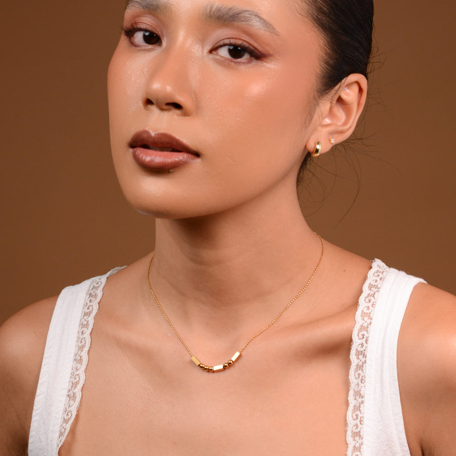 Morse Code Necklace | Gold