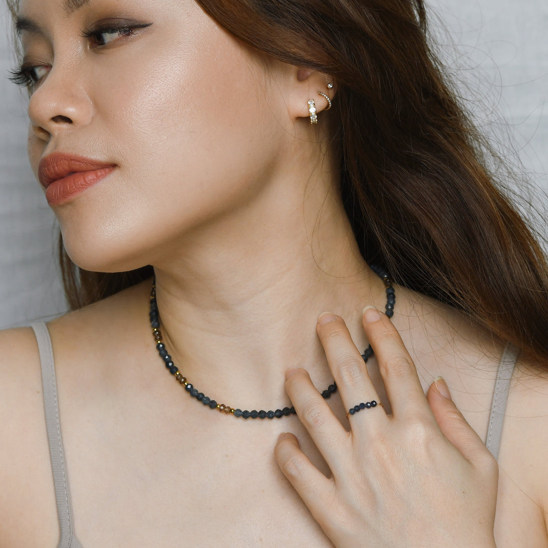 Jovie Adjustable Ring | Blue Sapphire