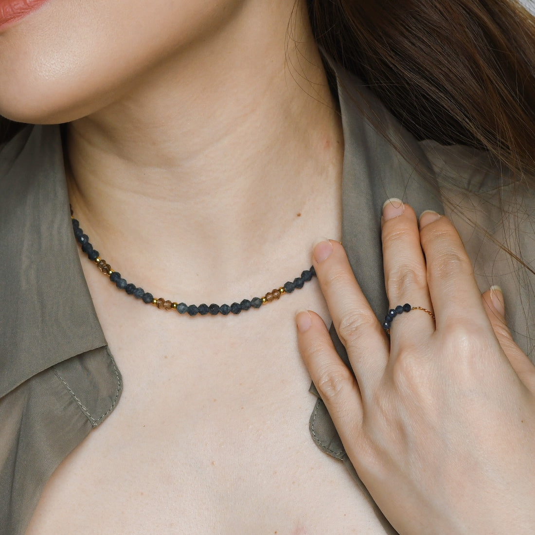 Jovie Adjustable Ring | Blue Sapphire