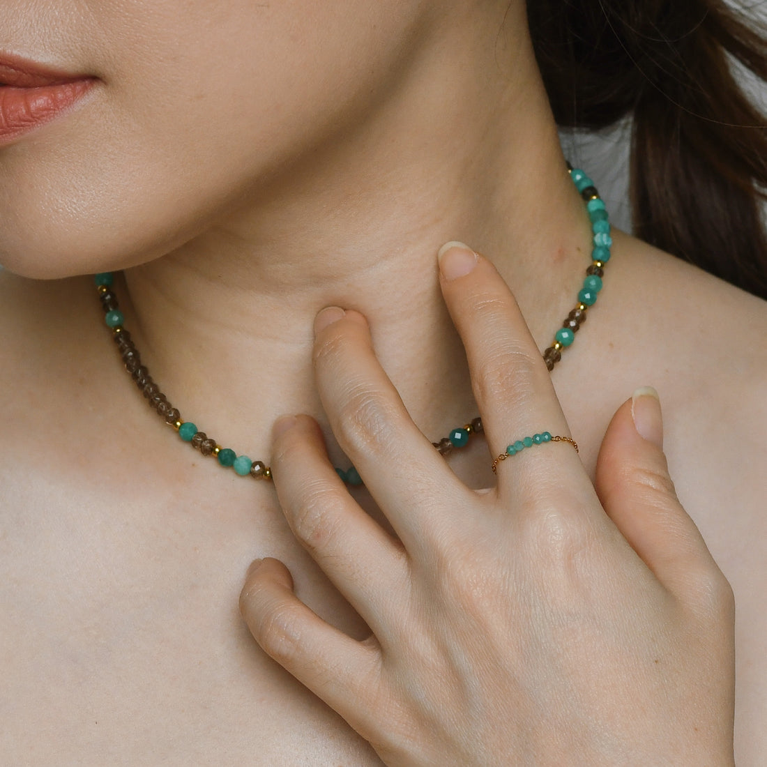 Jovie Adjustable Ring | Amazonite