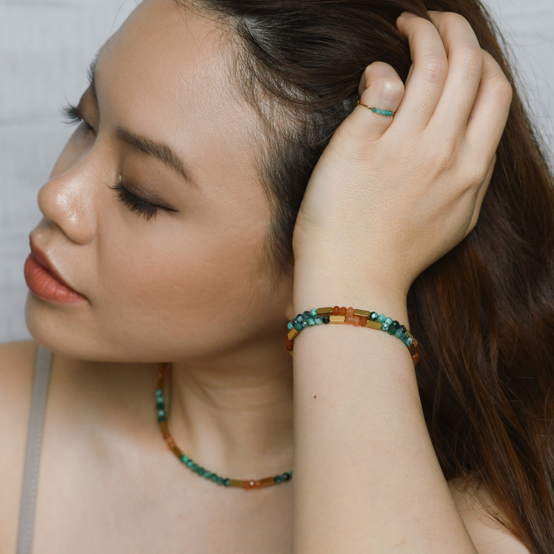 Jovie Adjustable Ring | Amazonite
