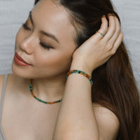 Aanya Bracelet in Green Labradorite+Sunstone