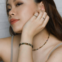 Kenna Bracelet in Tourmaline+Brown Chalcedony