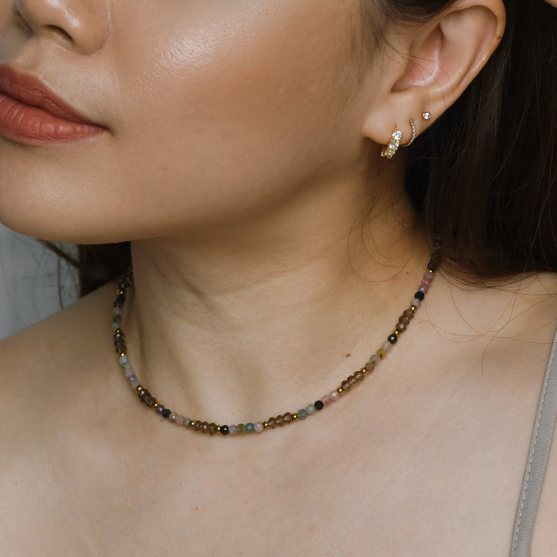 Kenna Tourmaline+Brown Chalcedony Choker
