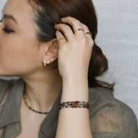 Iliana Bracelet in Tourmaline+Burgundy Chalcedony