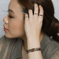 Jovie Adjustable Ring | Tourmaline+Chalcedony