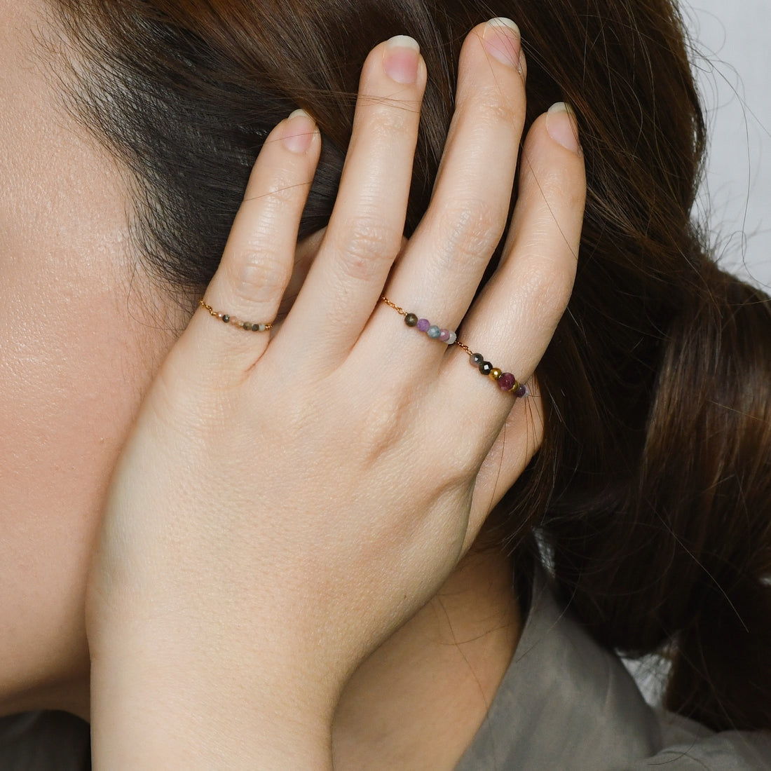 Jovie Adjustable Ring | Rhodochrosite