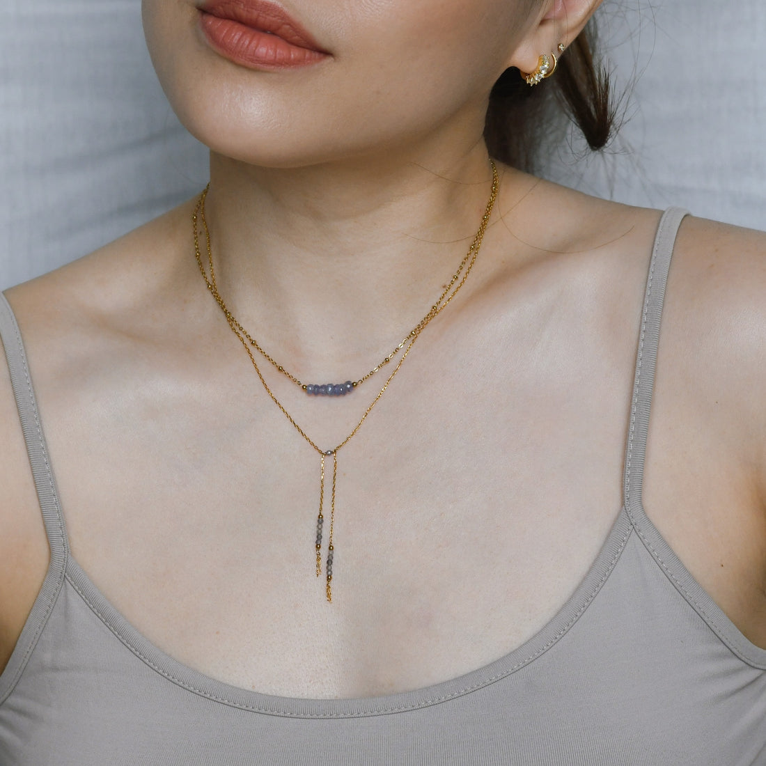 Surena Bow-Tie Lariat Necklace | Iolite