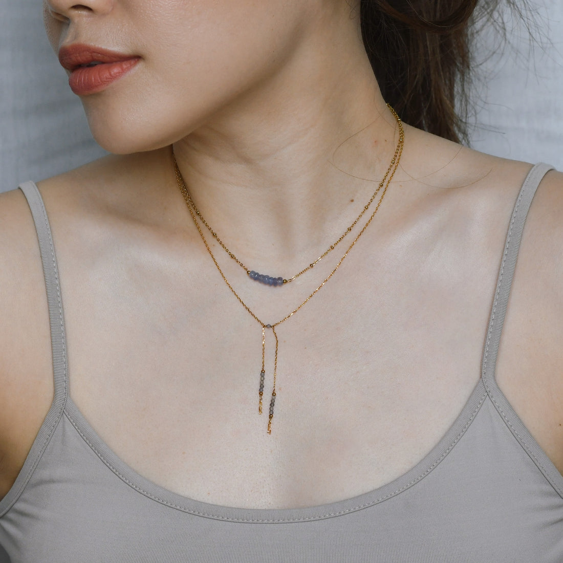 Surena Bow-Tie Lariat Necklace | Iolite