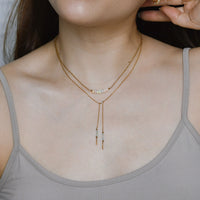 Surena Bow-Tie Lariat Necklace | Amazonite